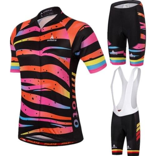 2017 MILOTO Womens Cycling Jersey Sets Short Sleeve MTB Bike Jersey Breathable Bicycle Clothes Ropa Ciclismo Cycling Clothing