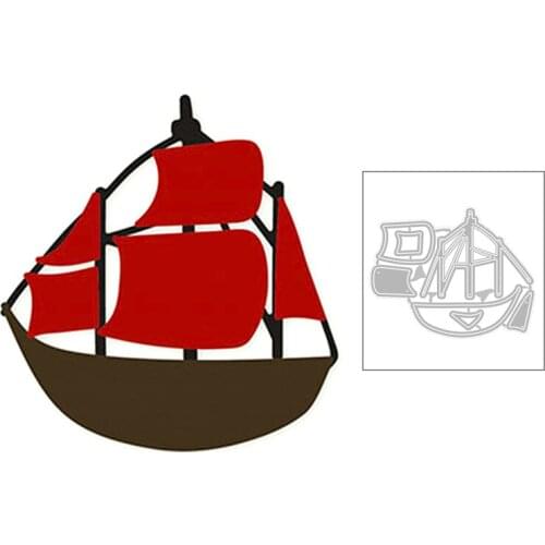 2020 New Pirate Ship Sailboat Fishing Boat Banner Metal Cutting Dies For DIY Scrapbooking Card Paper Photo Album Making no stamp