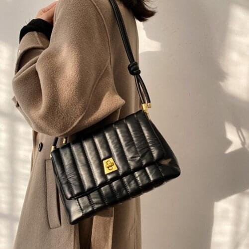 2021 Womens Handbags Luxury Designer Solid Ladies Crossbody Bags Women PU Leather Simple Fashion Flap Shoulder Bag