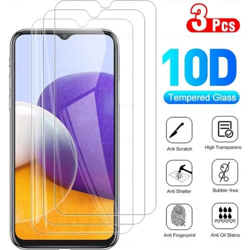 3Pcs Full Cover Protective Glass For Samsung Galaxy A22 5G Tempered Glass For Sumsung Sansung A 22 6.4" Screen Protector Film