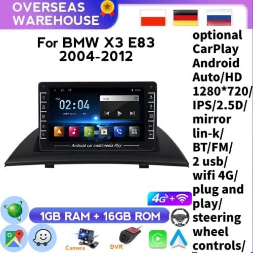 Android For BMW X3 E83 2004 - 2012 Car Radio Multimedia Video Player Navigation GPS 2 din dvd Support Multiple Languages/MP4