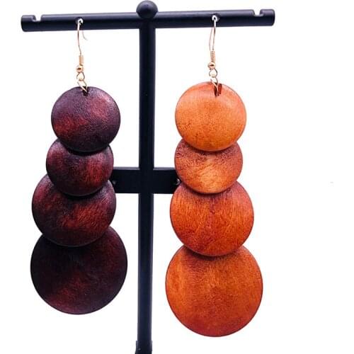 Free Shipping!Newest Handmade African Drop Wooden Earrings can mixed colors