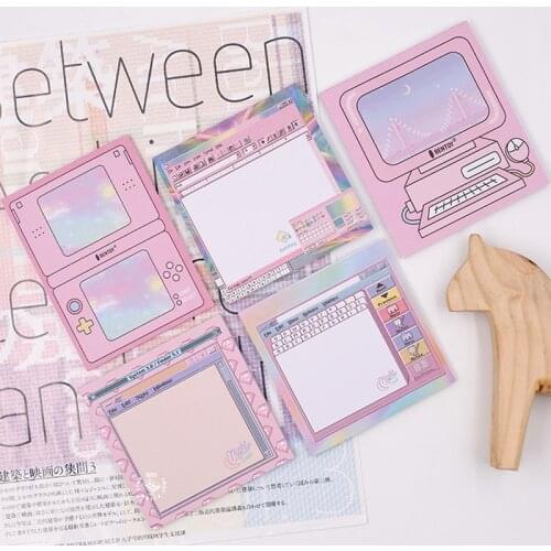 50 sheets Kawaii Korean INS Pink Memo Pad Sticky Notepad Paper Bookmarks Girl Gift School Office Supplies Creative Stationery