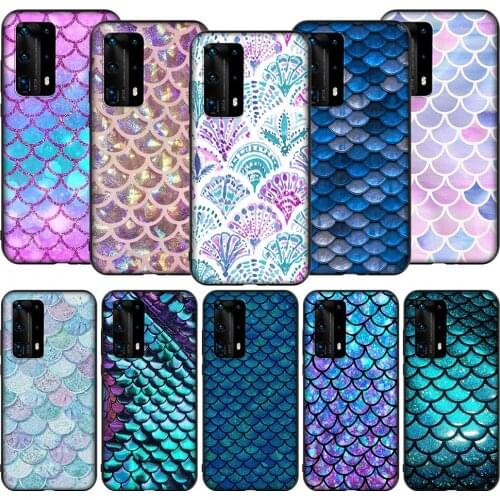 T166 Shell Mermaid Tail Scale Case for Huawei Mate Nova 2 2i 3 3i 4E 5 5i 5T Smart 6 7 10 20 30 SE P Smart Pro Lite 2019
