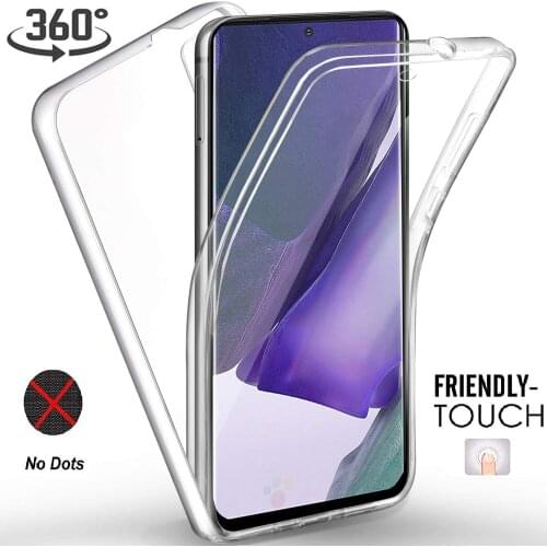 For Samsung Galaxy Note 20 Ultra Note 20 Phone Case 360 Degree Full Cover Soft Clear Case Shockproof Transparent Silicone Casing