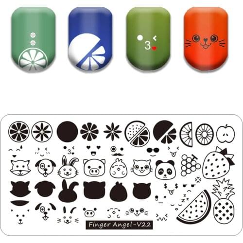Nail Art Stamping Fruit And Animal Theme Nail Stamping Plates Manicure Stencil Set For Nail Stamping