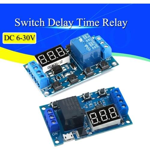 JAVINO DC 6-30V Support Micro USB 5V LED Display Automation Cycle Delay Timer Control Off Switch Delay Time Relay 6V 9V 12V 24V