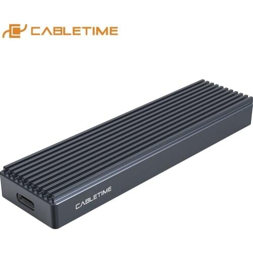 CABLETIME SSD Enclosure M.2 NVME Case Gen 2 10Gbps USB3.1 2TB External Auto Sleep Type C SSD Box C385