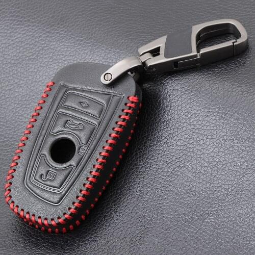 Leather Key Cover for BMW 5 X1 M1 GT F20 F10 F30 520 525 520I 530D E34 E46 E60 E90 Remote Case Chain Shell Keychain Keybag