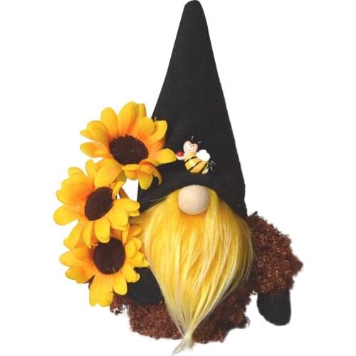 World Bee Day Bee Gnome Sunflower Doll Plush Faceless Dwarf Doll Decor Bumble Plush Faceless Doll Desktop Ornament