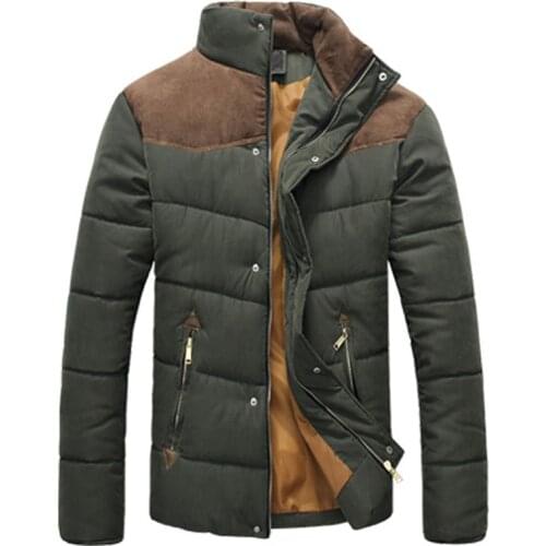 Autumn Winter Thick Warm Casual Cotton Coat Fashion Men Jacket Parkas Solid Color Windbreaker New Outerwear Brand Clothing