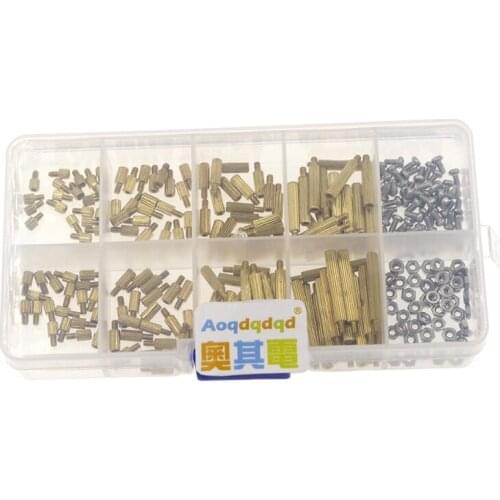 Boxed M2 M3 Hex Head Brass Spacing Screws Threaded Pillar PCB Computer PC Motherboard Standoff Spacer Nuts Assorted Kit