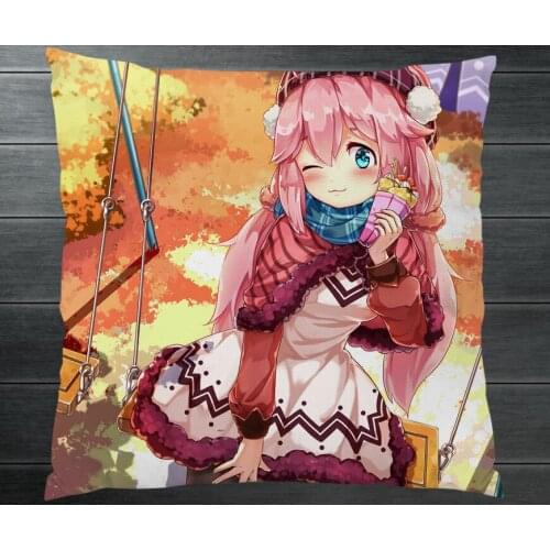 Manga Laid-Back Camp Yuru Camp Nadeshiko Kagamihara Two Sides Pillowcase Fanart Pillow Cushion Case Cover Anime Cosplay Gift P9