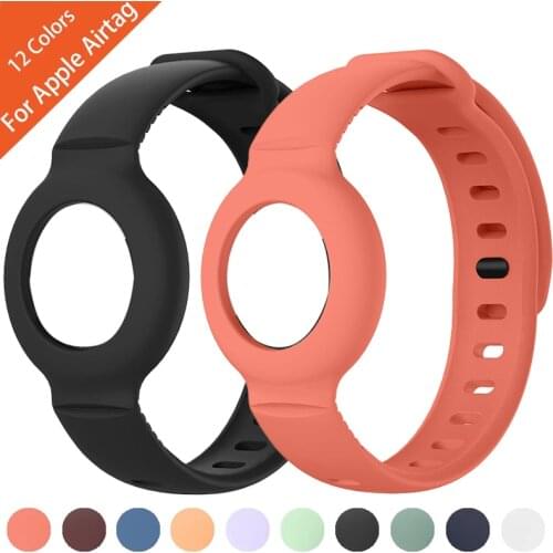 Soft Silicone Watch Bands Case for AirTags tracking device Strap Anti-Scratch Protective Cover Accessories for apple Air Tag