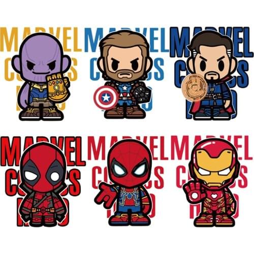 Marvel Cartoon Patches Iron man Spiderman Thor Thanos patch anime cartoon clothes Garment Heat Transfer stickers cloth stickers