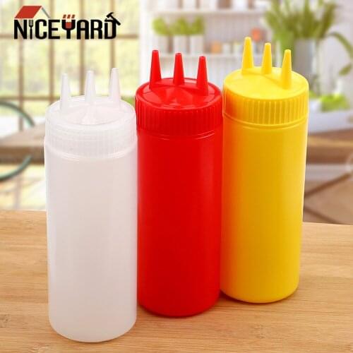 NICEYARD 3 Hole Squeeze Bottle Sauce Vinegar Oil Ketchup Gravy Cruet Condiment Dispenser Kitchen Accessories Gravy Boat