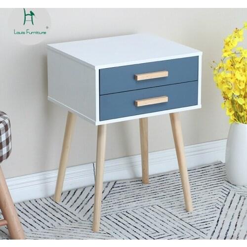 Louis Fashion Nightstands Nordic Solid Wood Modern Bedside Cupboard Mini Locker Japanese Style Small Family Corner Cabinet