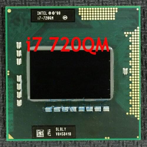Intel CPU laptop i7-720QM 6M Cache 1.6GHz to 2.8GHz i7 720QM SLBLY PGA988 45W Laptop Compatible PM55 HM57 HM55 QM57