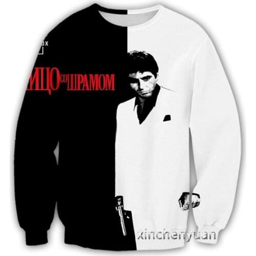 New Scarface Art 3D Print Causal Clothing Fashion Men Women Tracksuits Crewneck Hip Hop sweater Plus Size S-7XL harajuku