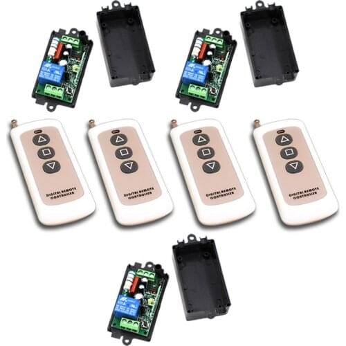 New Safe AC110V 220V 1CH RF Wireless Remote Control Switch System 4Transmitter+3Receiver with Black Case 315/433mhz Hot Sales