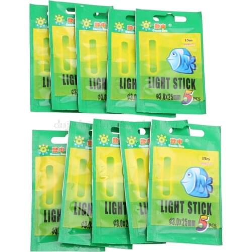 20/50pcs 3.0*25mm Fishing Float Fluorescent Lightstick Light Night Float Rod Lights Dark Glow Stick Useful Lots N21 dropship