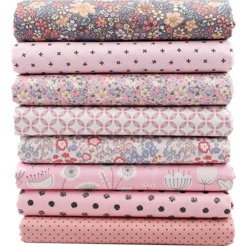 8 Colors Bundle Printed Twill Cotton Fabrics,Patchwork Cloth,Scrapbook Telas,DIY Sewing Quilting Material For Baby & Child