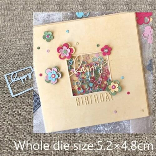 New Design Craft Metal Cutting Die cut dies happy square frame decoration scrapbooking Album Paper Card Craft Embossing die cuts