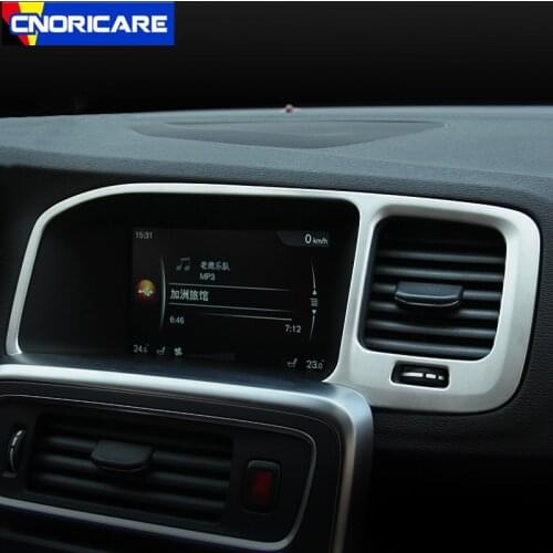 Car Styling Center Console Navigation Screen Frame Decoration Sticker Trim For Volvo S60 V60 LHD Interior Modified Accessories