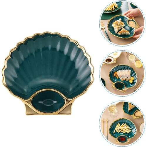 1Pc Ceramic Dumpling Storage Dish Vinegar Dish Sushi Plate Dumpling Bowl