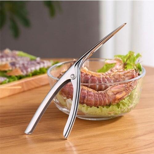 1pcs Prawn Peeler Stainless Steel Prawn Deveiner Peel Device Creative Kitchen Cooking Seafood Tools Kitchen Gadgets Shrimp