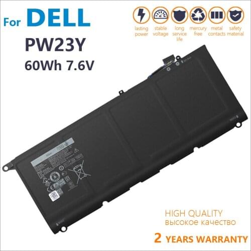 100% Genuine PW23Y Replacement New Laptop Battery for DELL XPS 13 9360 Series RNP72 TP1GT 7.6V 60WH NEW original Batteria