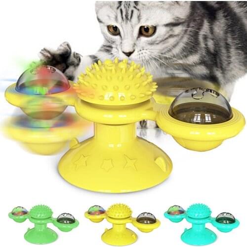 15.8X7.5X7 Interactive Cat Toy Cat Playing Game Training Turntable Funny Cat Windmill Toy Pet Toy Spin Toy Funny Toy Portable