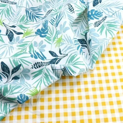 2.35m Width Printed Leaf Fabric Cotton Twill Fabric for Home Bedding Set Cotton Twill Material