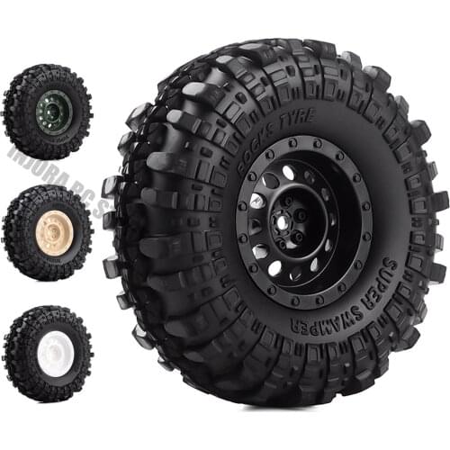 4Pcs/Set 1.9inch Rock Terrain Truck Tires&1.9" Plastic Wheel Rim for 1:10 RC Crawler Axial SCX10 90046 AXI03007 Tamiya CC01 D90
