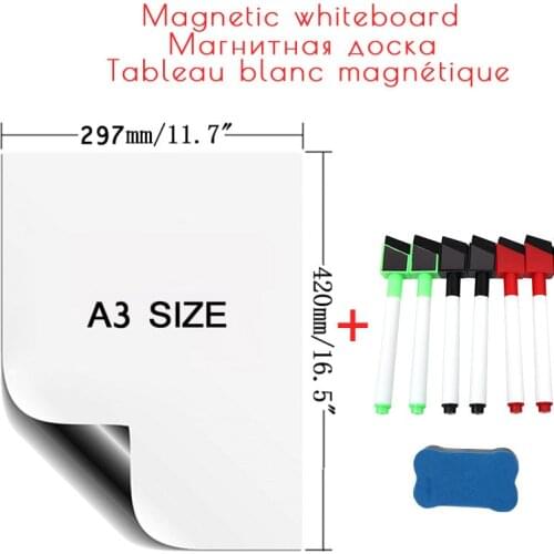 A3 Size Magnetic Whiteboard Magnet fridge Board for notes for Wall Dry Erase Calendar Message Memo Drawing marker Wall stickers