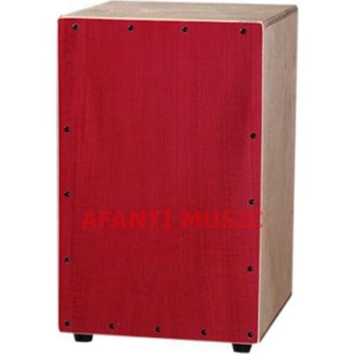 Afanti Music Birch Wood / Red Cajon Drum (KHG-221)