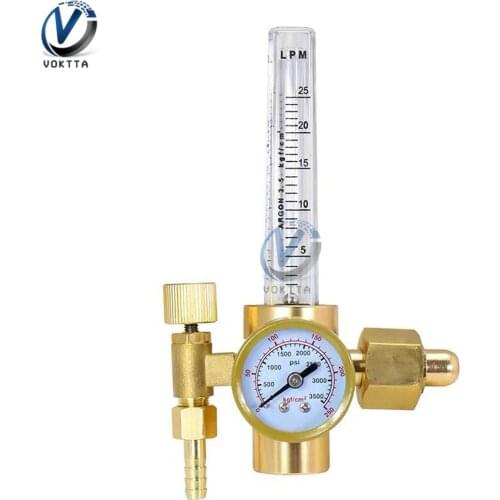 AR191 Argon Pressure Meter Gas Flow Regulator Reducer CO2 Pressure Gauge G5/8" 1-25MPa Pressure Control Gauge Gas Welder