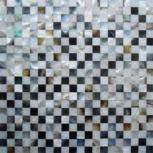 Seamless black and freshwater mother of pearl mosaic tile for home decoration backsplash and bathroom 1 square meter/lot