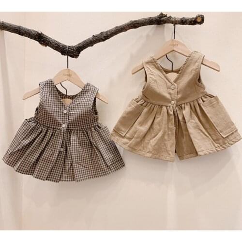 Summer Baby Bodysuit Infant V-neck Baby Onesies Sleeveless Baby Girl Bodysuits Korean Version Princess Skirt Pettiskirt Jumpsuit