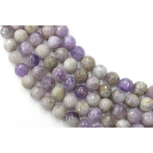Natural Facted Purple Jade Round Loose Beads Strand 6/8/10/12MM For Jewelry DIY Making Necklace Bracelet