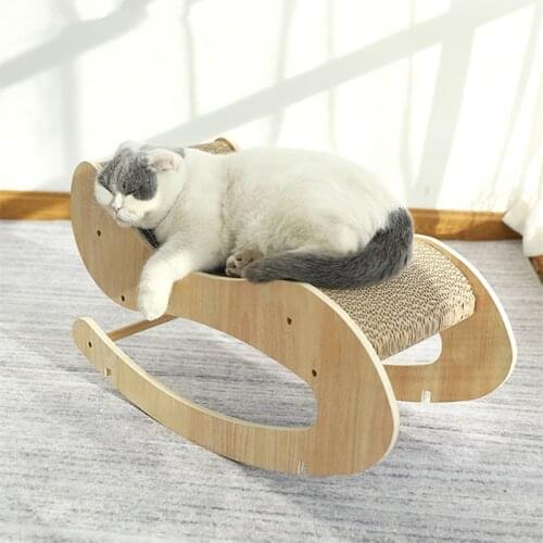 Wooden Cat Scratcher Lounge Kitten Sleeping Sofa Bed Fat Cat Cardboard Paper Bed Cats Claws Care Toys Scratching Pad F6071