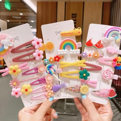 New fashion girl cute cartoon fruit rainbow hairpin children sweet hairpin hairpin hair accessories fashion hair accessories