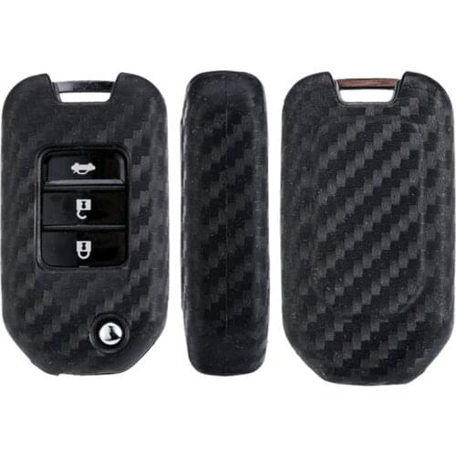 Silicone Car Key Case For Honda CIVIC ACCORD ODYSSEY EURO CRIDER JADE 2014-2016 Carbon Fiber Pattern Car Key Holders