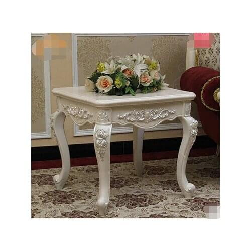 Small square table. French rural small tea table. Wooden sofa table side. Coffee table