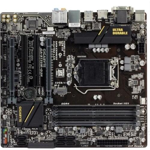 For Gigabyte GA-B150M-D3H original motherboard DDR4 LGA 1151 B150M-D3H 14NM CPU 64GB USB2.0 USB3.0 B150 motherboard