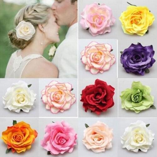 Fashion Artificial Rose Flower Hairpin Hair Clips For Women Girls Bridal Wedding Headwear Party Festival Hair Accessories