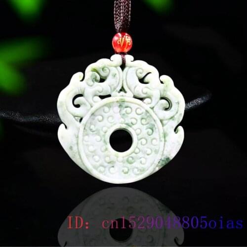 Jade Phoenix Pendant Double-sided Jewelry Natural Gifts Women Carved Green Charm Fashion Necklace Chinese Amulet