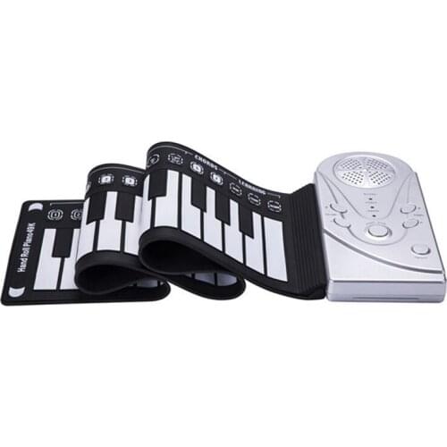 USB Hand Roll Up Piano Portable Electronic Organ Keyboard Instruments 49 Key for Music Lovers Playing Accessories