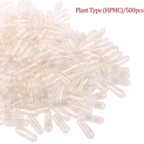 500Pcs Empty Gelatin Capsule Clear Empty Hard Gelatin Capsule For Medicine Pills Refill Storage