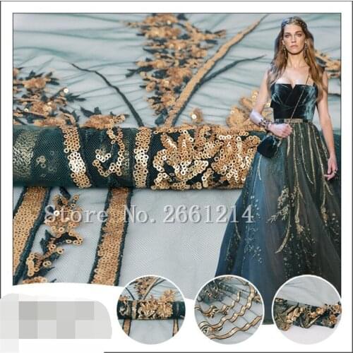 Bridal sequin Lace African Lace Fabric High Quality Flower beads Embroidery Nigerian Lace Fabrics For Wedding Dress BZL-19.0110